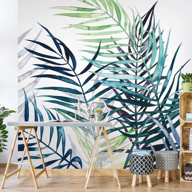 

Papel pintado adhesivo - Exotic Foliage - Palm Tree - Mural cuadrado Dimensión LxA: 240cm x 240cm