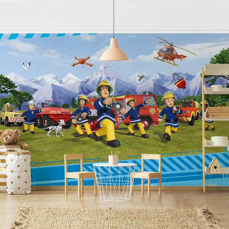 

Papel pintado adhesivo - Fireman Sam - Always Ready - Mural apaisado Dimensión LxA: 190cm x 288cm