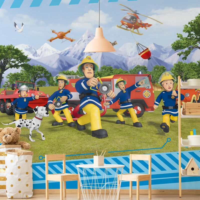 

Papel pintado adhesivo - Fireman Sam - Always Ready - Mural cuadrado Dimensión LxA: 336cm x 336cm