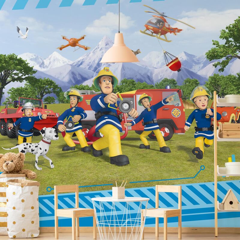 

Papel pintado adhesivo - Fireman Sam - Always Ready - Mural cuadrado Dimensión LxA: 240cm x 240cm