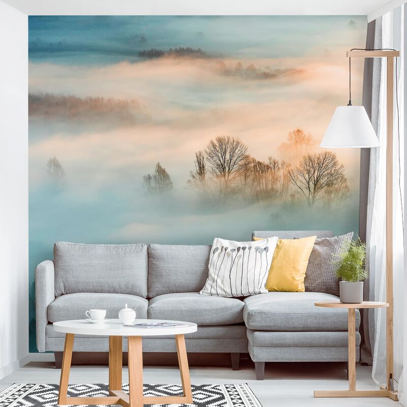 

Papel pintado adhesivo - Fog At Sunrise - Mural cuadrado Dimensión LxA: 336cm x 336cm