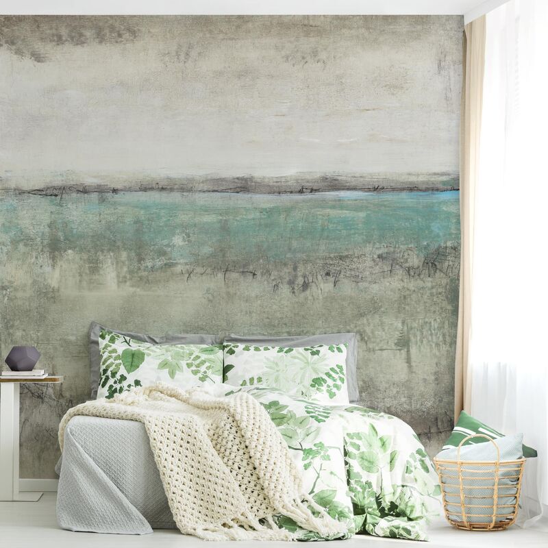 

Papel pintado adhesivo - Horizon Over Turquoise I - Mural cuadrado Dimensión LxA: 288cm x 288cm