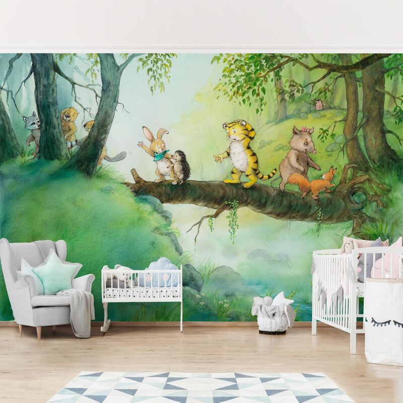 

Papel pintado adhesivo - Little Tiger - Tree Bridge - Mural apaisado Dimensión LxA: 290cm x 432cm