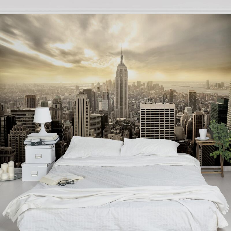 

Papel pintado adhesivo - Manhattan Dawn - Mural apaisado Dimensión LxA: 225cm x 336cm