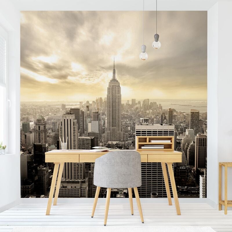 

Papel pintado adhesivo - Manhattan Dawn - Mural cuadrado Dimensión LxA: 288cm x 288cm