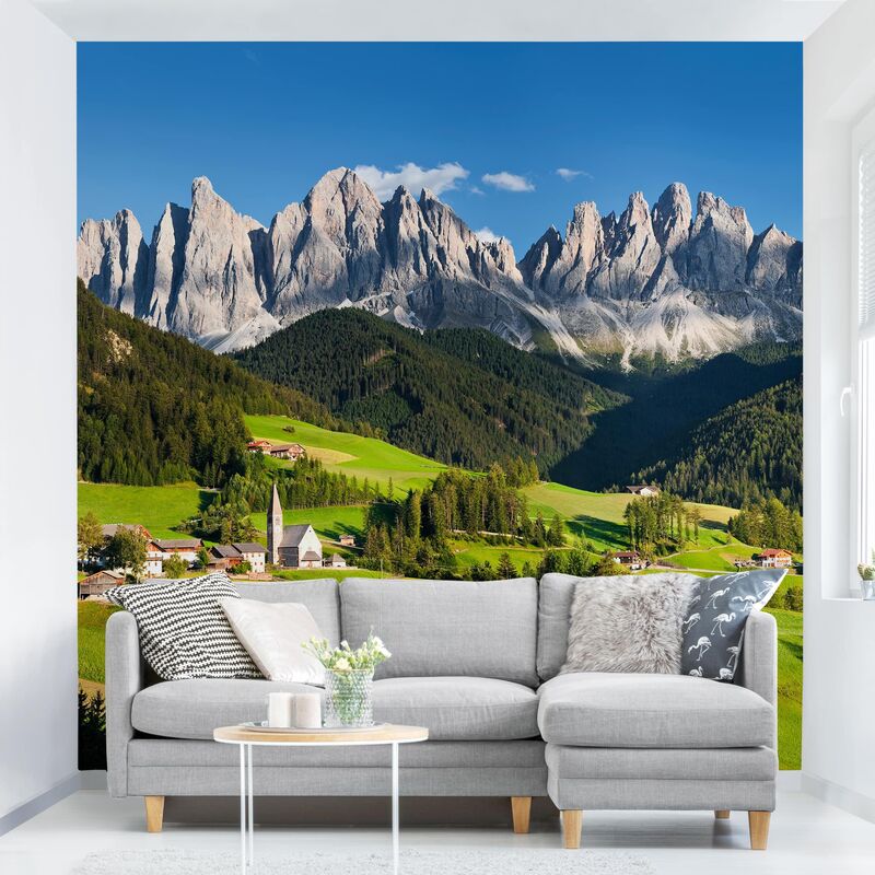 

Papel pintado adhesivo - Odle In South Tyrol - Mural cuadrado Dimensión LxA: 240cm x 240cm