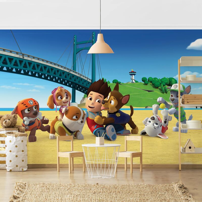 

Papel pintado adhesivo - Paw Patrol - On The Beach - Mural apaisado Dimensión LxA: 225cm x 336cm