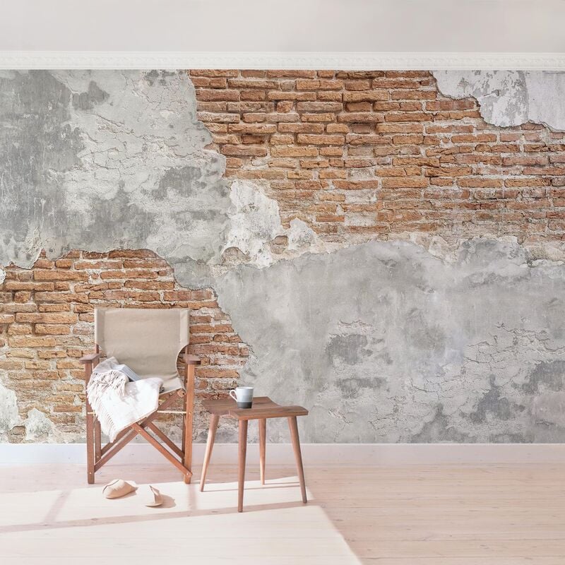 

Papel pintado adhesivo - Shabby Brick Wall - Mural apaisado Dimensión LxA: 255cm x 384cm