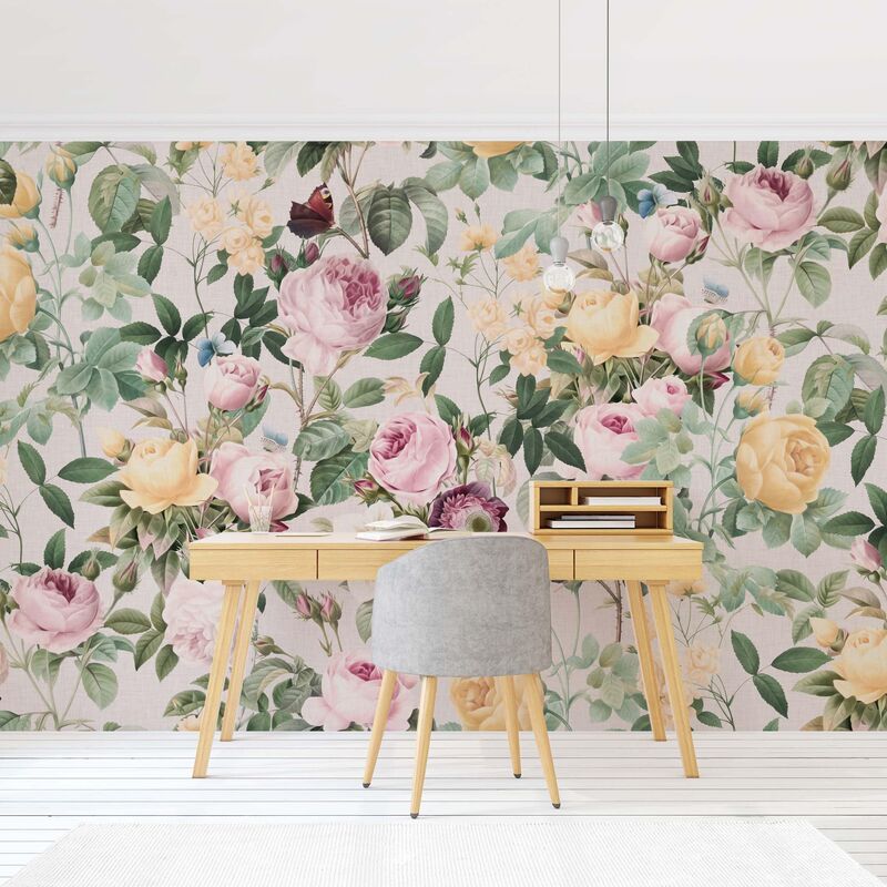 

Papel pintado adhesivo - Vintage Floral Illustration XXL - Mural apaisado Dimensión LxA: 290cm x 432cm