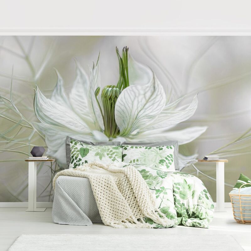 

Papel pintado adhesivo - White Nigella - Mural apaisado Dimensión LxA: 255cm x 384cm