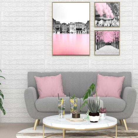 Papel pintado autoadhesivo ladrillos 3D 10 unidades blanco vidaXL