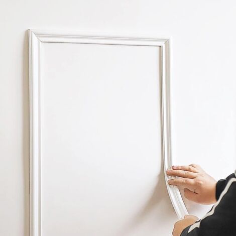 Papel pintado autoadhesivo para decoración de interiores y protección de paredes, 3 metros x 4 centímetros (blanco, 1 lámina).
