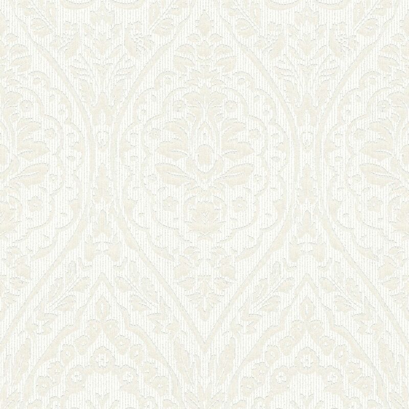 

Papel pintado con rayas 961954 papel pintado textil texturado de aspecto textil mate crema blanco 5,33 m2 - Profhome