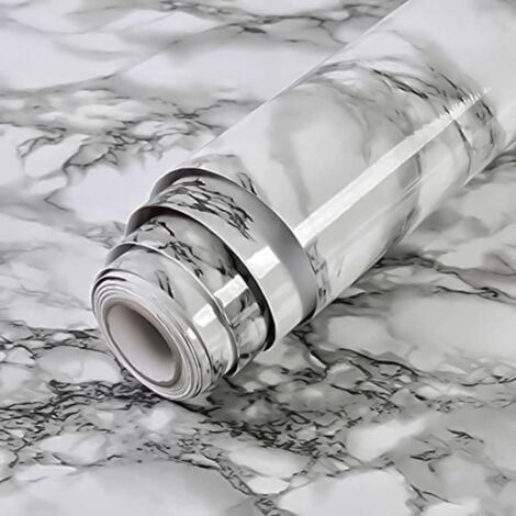 Papel pintado de mármol, 40 x 300 cm, papel adhesivo para muebles de mármol en el reverso con vinilo adhesivo en el reverso, adhesivo para muebles de cocina, armarios