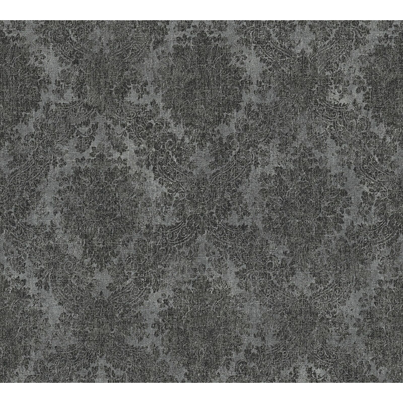 

Papel pintado gráfico Profhome 336078 papel pintado no tejido liso con ornamentos mate gris negro 5,33 m2