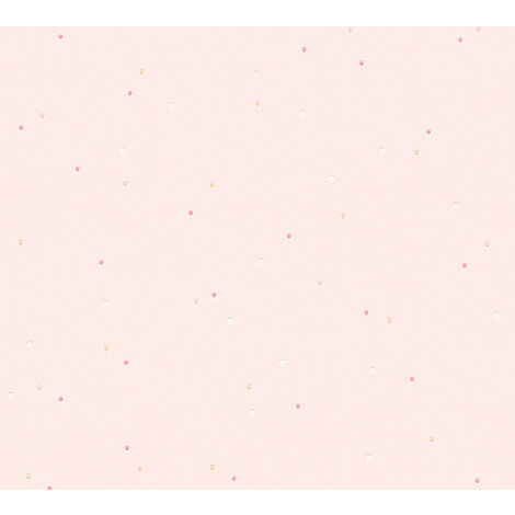 Papel pintado infantil Profhome 219459 papel pintado no tejido liso con dibujo infantil mate blanco rosa 5,33 m2 - blanco
