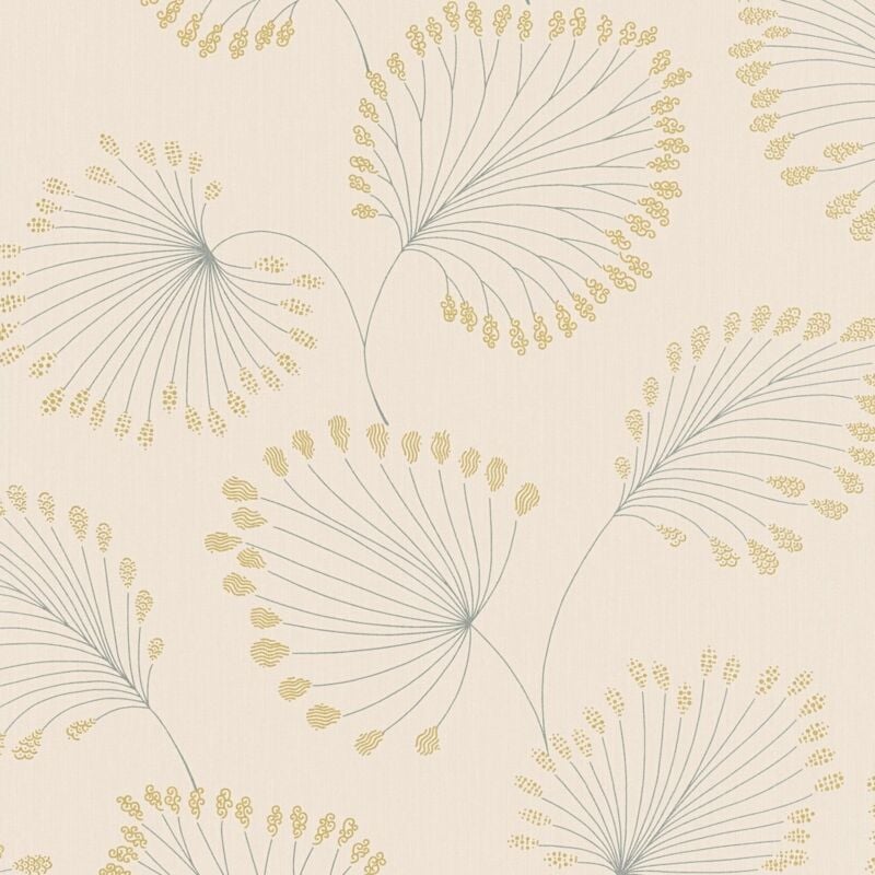 

Papel pintado naturaleza 333712 papel pintado no tejido liso con dibujo de jungla mate beige oro 5,33 m2 - Profhome