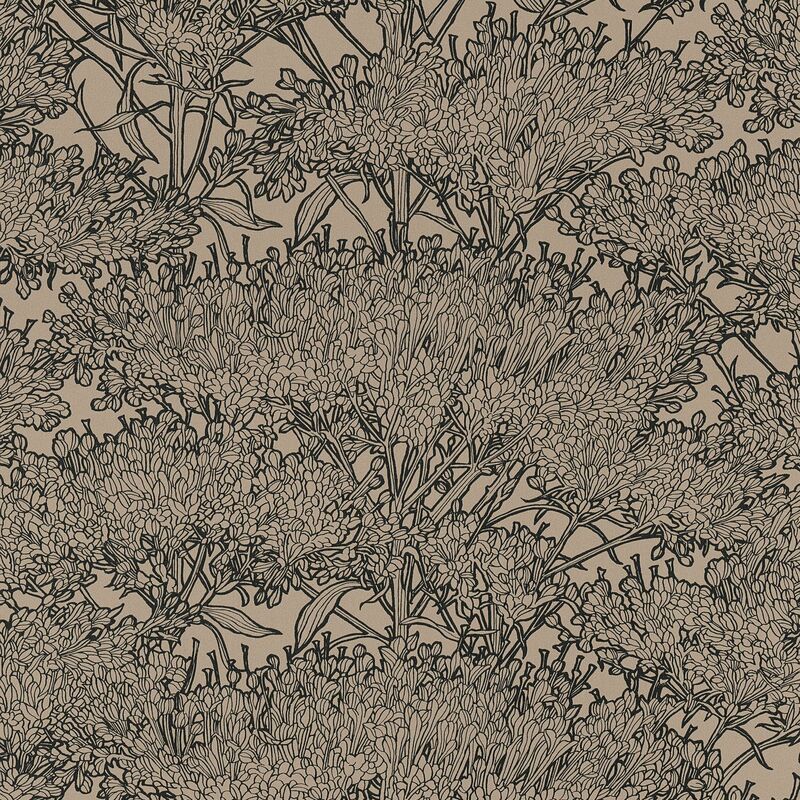 

Papel pintado naturaleza 369725 papel pintado no tejido ligeramente texturado con dibujo de jungla mate marrón gris beige 5,33 m2 - Profhome