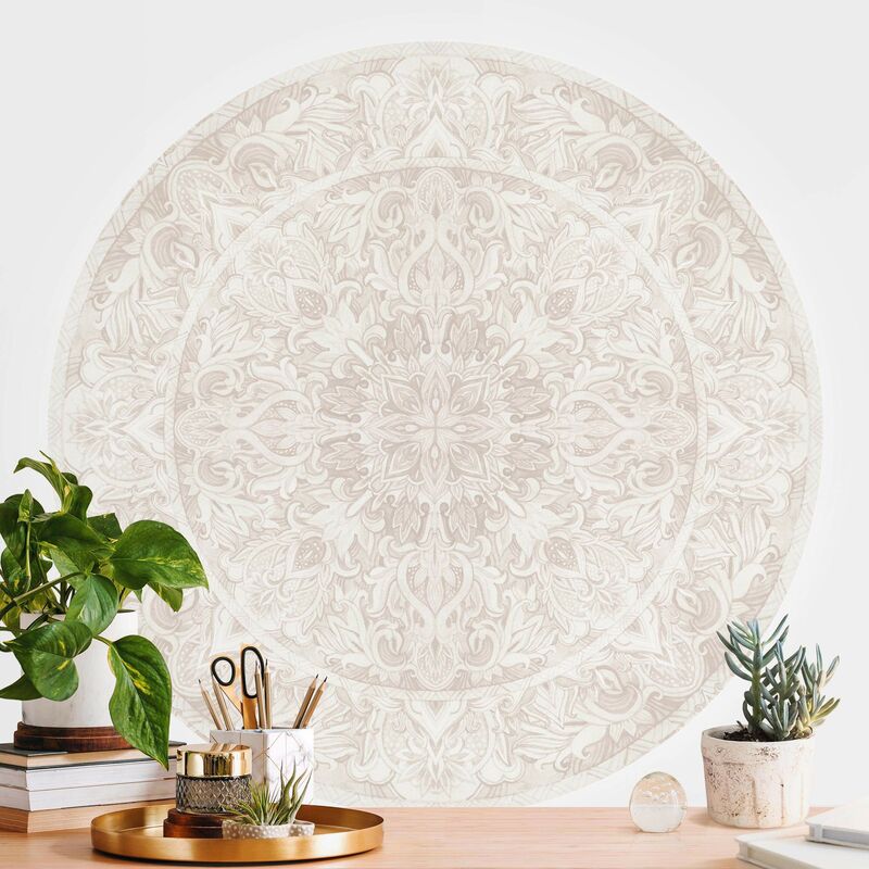 

Bilderwelten - Papel pintado redondo autoadhesivo - Mandala Watercolor Ornament Beige Dimensión LxA: 50cm x 50cm Material: Vellón autoadhesivo