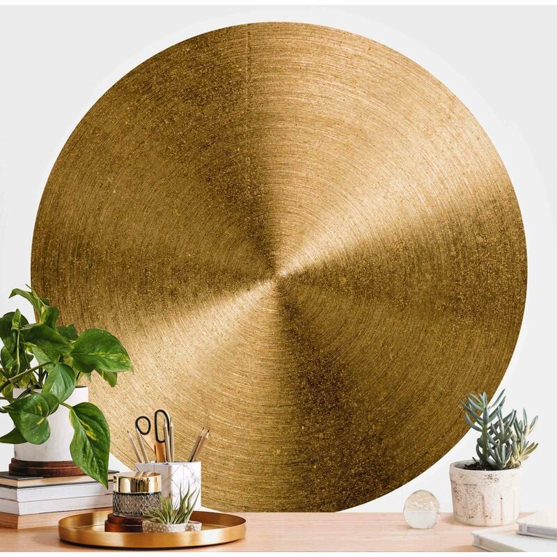 

Papel pintado redondo autoadhesivo - Golden Circle Brushed Dimensión LxA: 175cm x 175cm Material: Vellón autoadhesivo