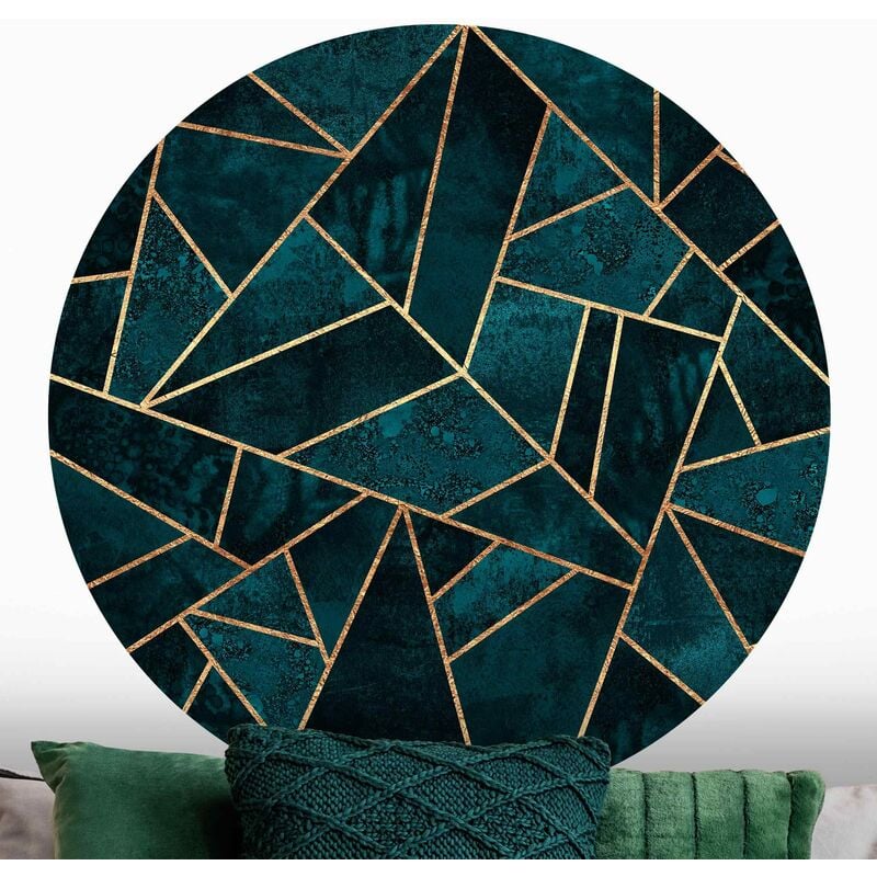 

Bilderwelten - Papel pintado redondo autoadhesivo - Elisabeth Fredriksson - Dark Turquoise With Gold Dimensión LxA: 50cm x 50cm Material: Vellón