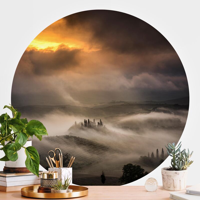 

Papel pintado redondo autoadhesivo - Fog Waves Dimensión LxA: 50cm x 50cm