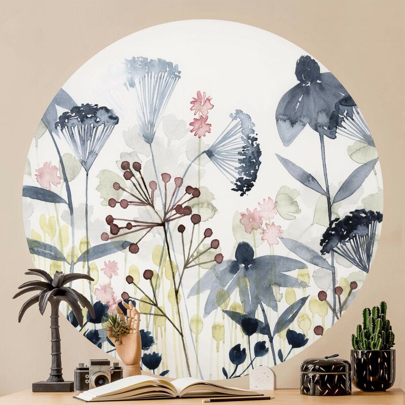 

Bilderwelten - Papel pintado redondo autoadhesivo - Wild Flowers Watercolor I Dimensión LxA: 244cm x 244cm Material: Vellón autoadhesivo