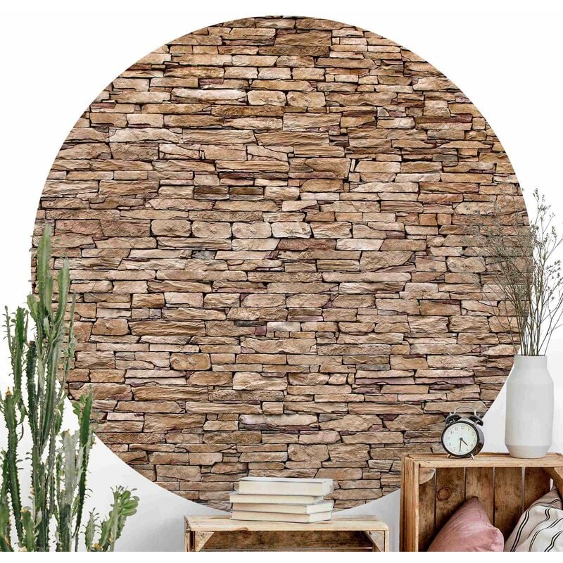 

Papel pintado redondo autoadhesivo - Crete Stonewall Dimensión LxA: 75cm x 75cm