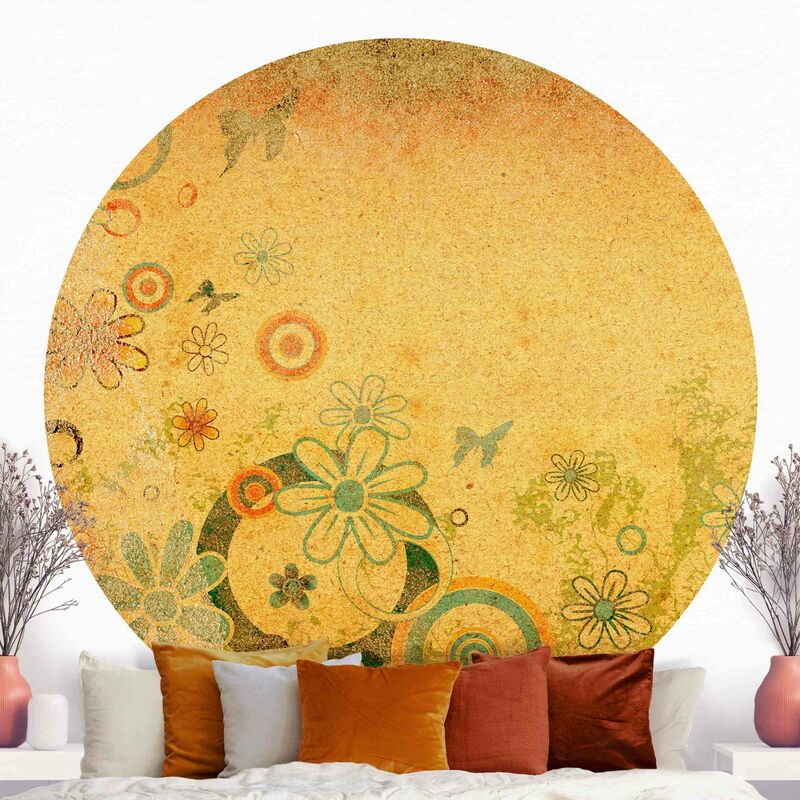 

Papel pintado redondo autoadhesivo - Fiery Siena Dimensión LxA: 122cm x 122cm