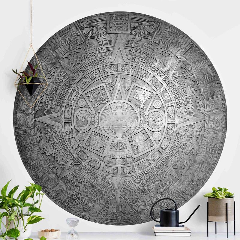 

Papel pintado redondo autoadhesivo - Aztec Ornamentation In A Circle Dimensión LxA: 225cm x 225cm