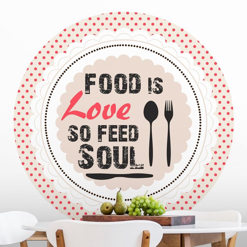 

Papel pintado redondo autoadhesivo - No.KA27 Food Is Love Dimensión LxA: 75cm x 75cm
