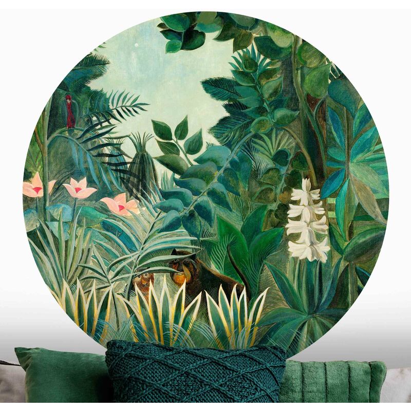 

Papel pintado redondo autoadhesivo - Henri Rousseau - Fight Between Tiger And Buffalo Dimensión LxA: 200cm x 200cm