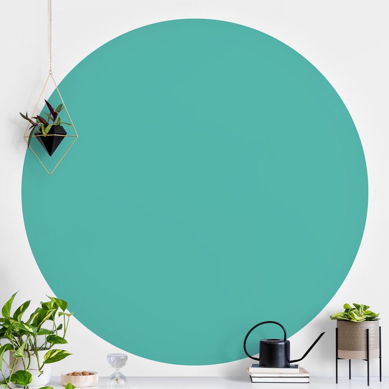 

Papel pintado redondo autoadhesivo - Turquoise Dimensión LxA: 225cm x 225cm