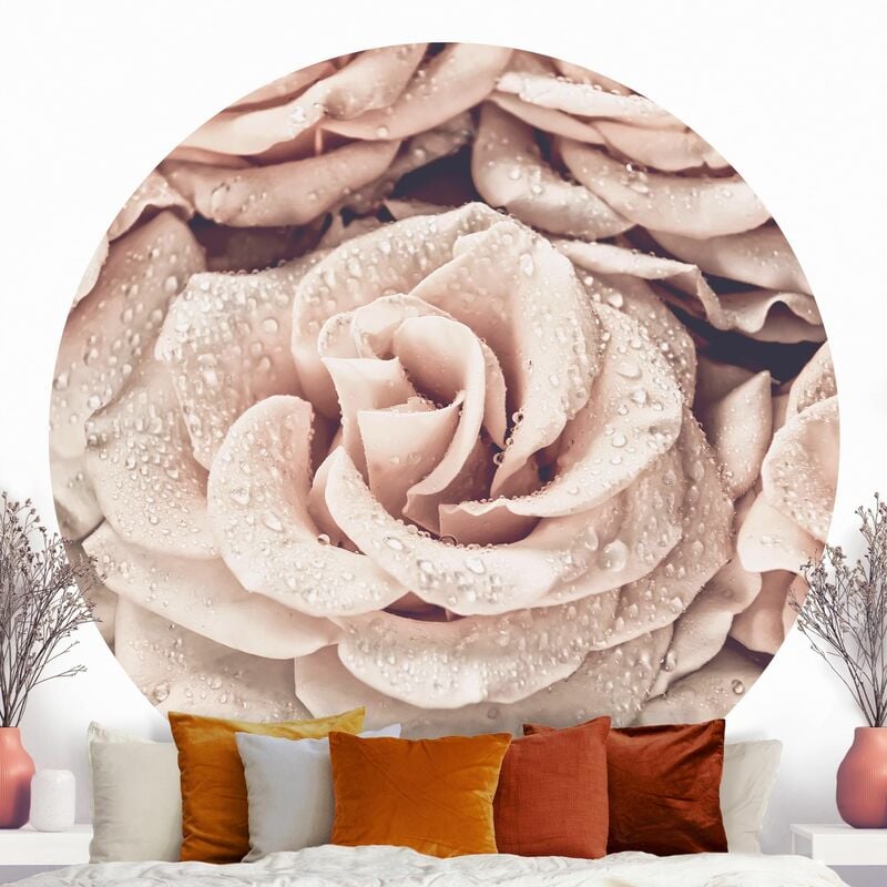 

Papel pintado redondo autoadhesivo - Roses And Bubbles Dimensión LxA: 225cm x 225cm