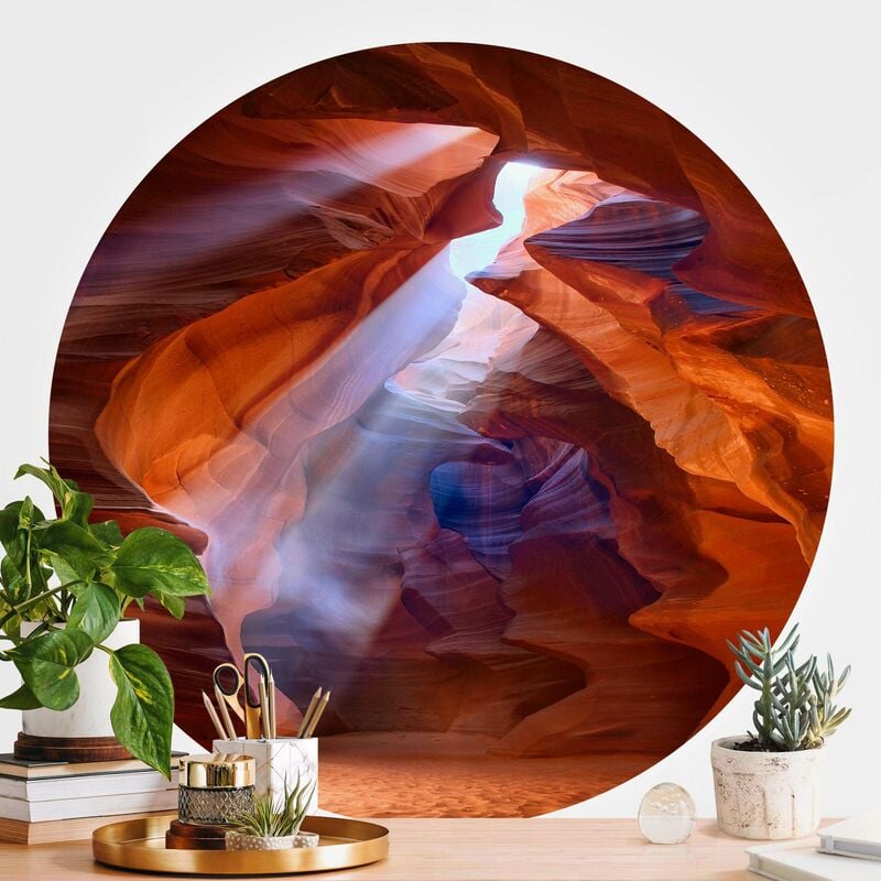 

Papel pintado redondo autoadhesivo - Play Of Light In Antelope Canyon Dimensión LxA: 150cm x 150cm