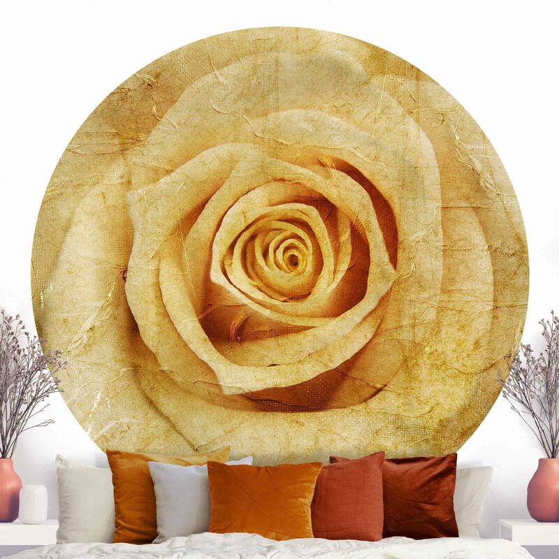 

Papel pintado redondo autoadhesivo - Vintage Rose Dimensión LxA: 175cm x 175cm