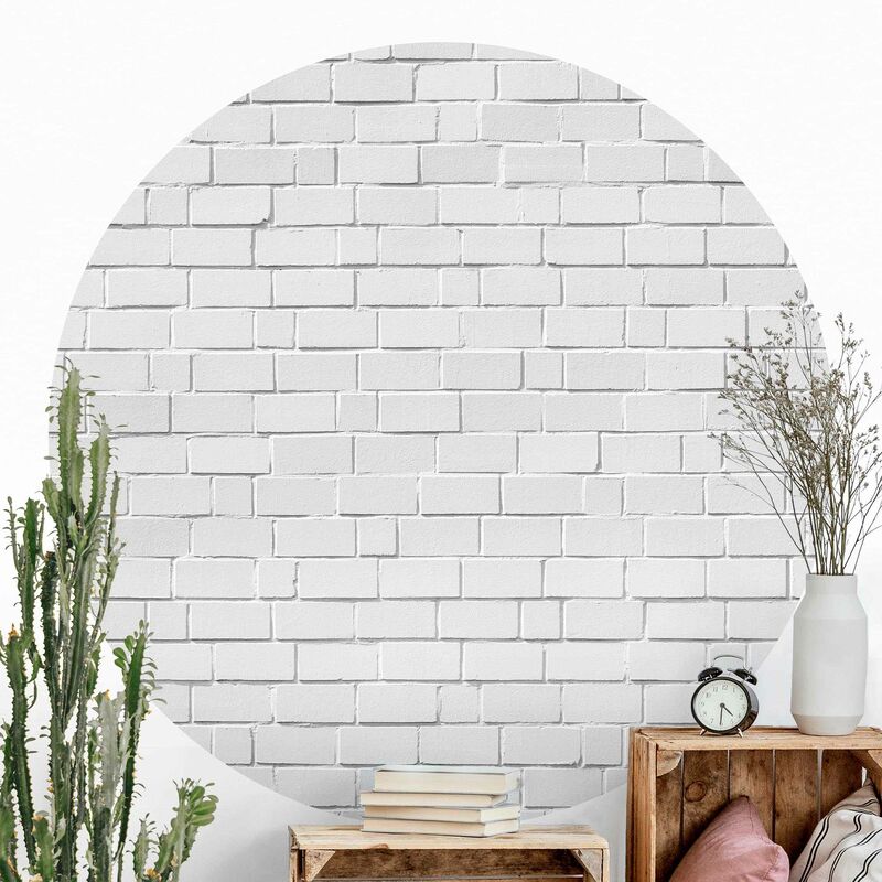 

Papel pintado redondo autoadhesivo - White Stonewall Dimensión LxA: 244cm x 244cm