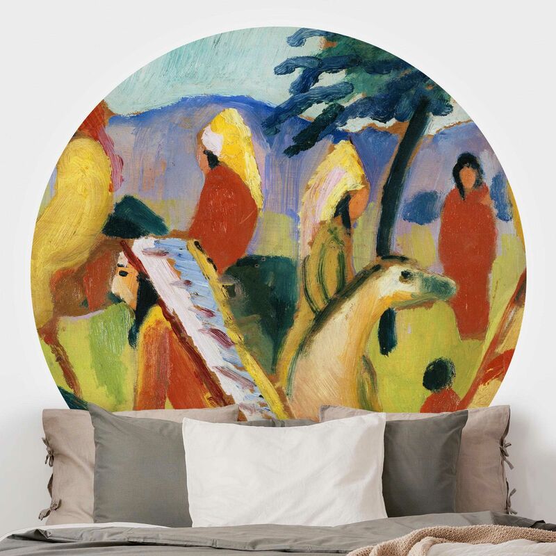 

Papel pintado redondo autoadhesivo - August Macke - Riding Indians At The Tent Dimensión LxA: 75cm x 75cm