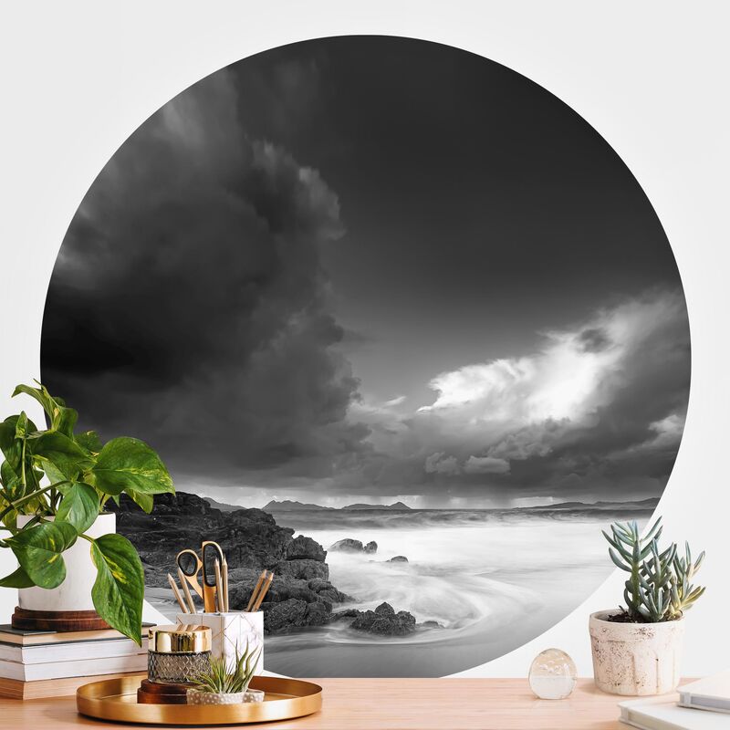 

Papel pintado redondo autoadhesivo - Storm Over The Coast Dimensión LxA: 225cm x 225cm