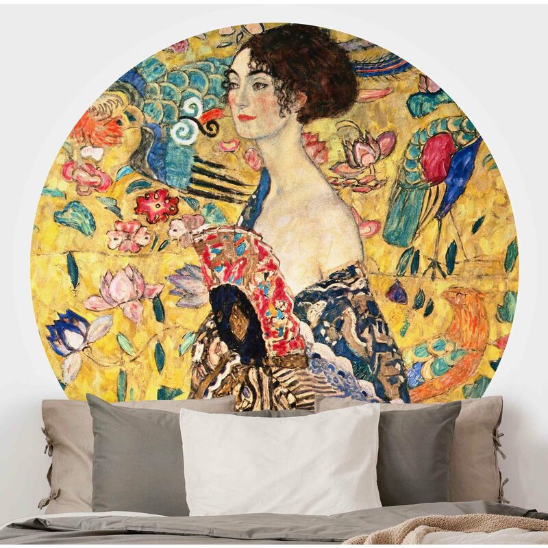 

Papel pintado redondo autoadhesivo - Gustav Klimt - Lady With Fan Dimensión LxA: 150cm x 150cm