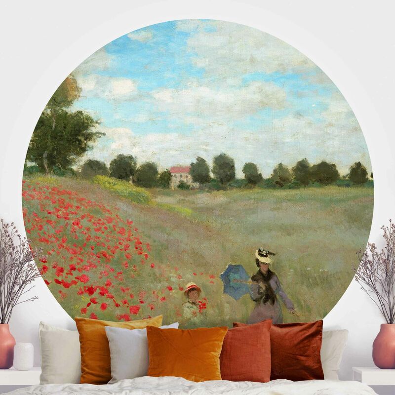 

Papel pintado redondo autoadhesivo - Claude Monet - Poppy Field At Argenteuil Dimensión LxA: 122cm x 122cm