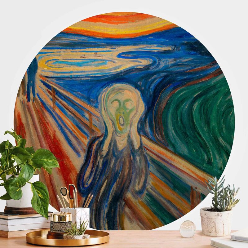 

Papel pintado redondo autoadhesivo - Edvard Munch - The Scream Dimensión LxA: 122cm x 122cm