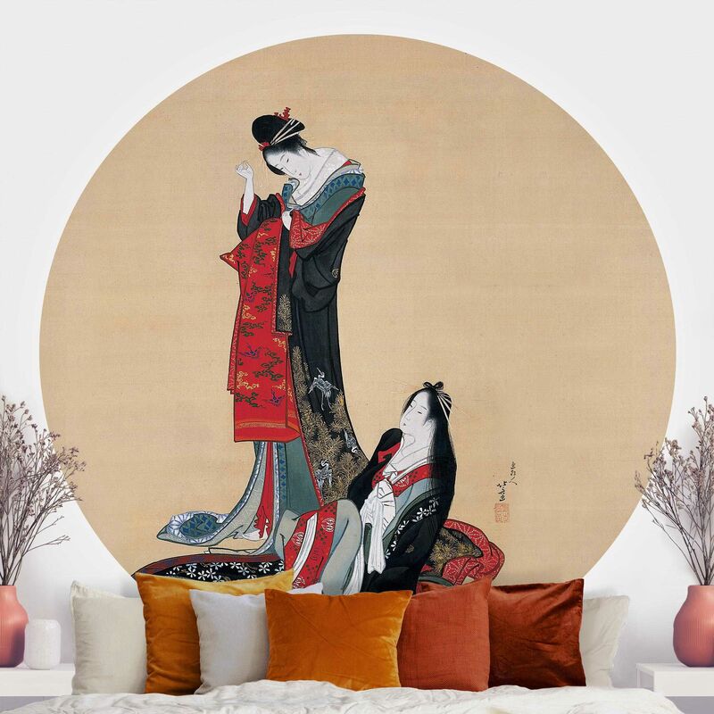 

Papel pintado redondo autoadhesivo - Katsushika Hokusai - Two Courtesans Dimensión LxA: 150cm x 150cm