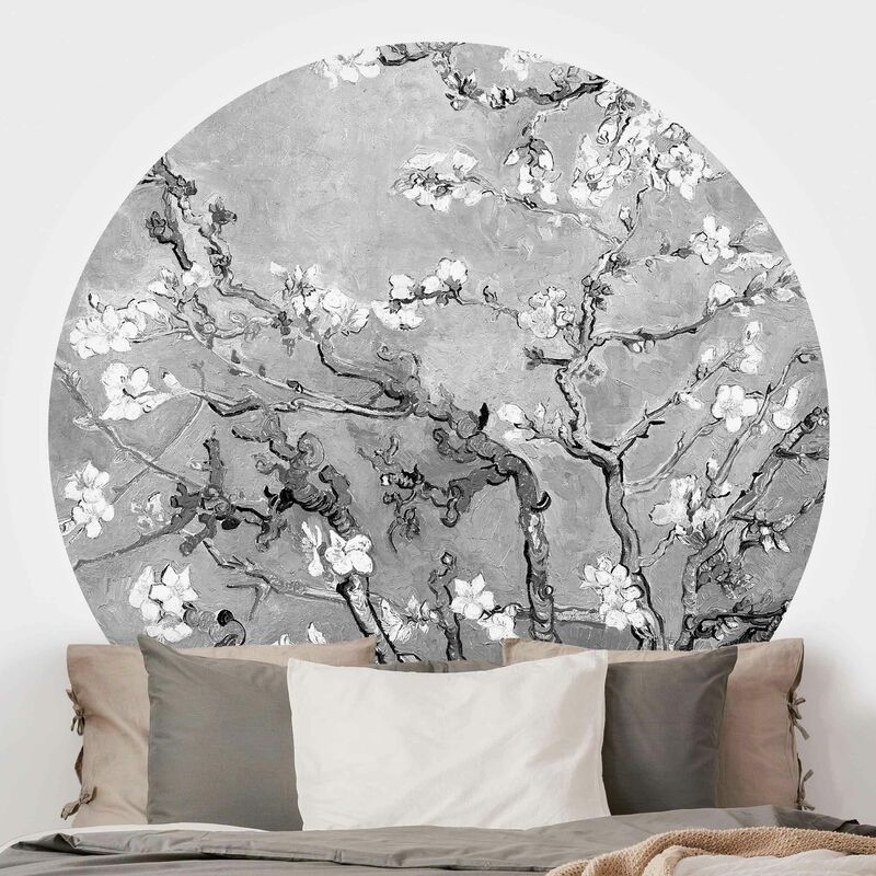 

Papel pintado redondo autoadhesivo - Vincent Van Gogh - Almond Blossom Black And White Dimensión LxA: 122cm x 122cm