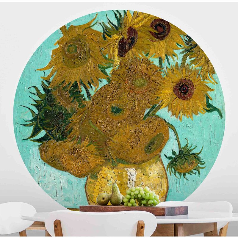 

Papel pintado redondo autoadhesivo - Vincent Van Gogh - Vase With Sunflowers Dimensión LxA: 175cm x 175cm