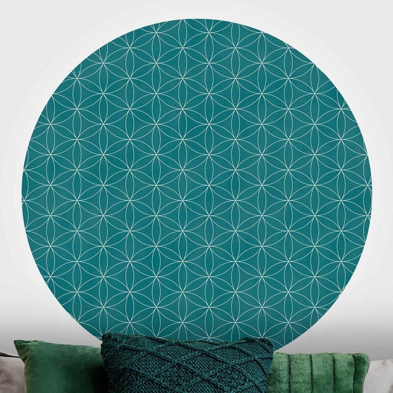 

Papel pintado redondo autoadhesivo - Flower Of Life Line Pattern Dimensión LxA: 200cm x 200cm
