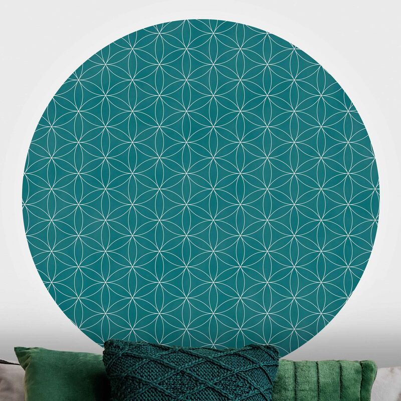 

Papel pintado redondo autoadhesivo - Flower Of Life Line Pattern Dimensión LxA: 150cm x 150cm