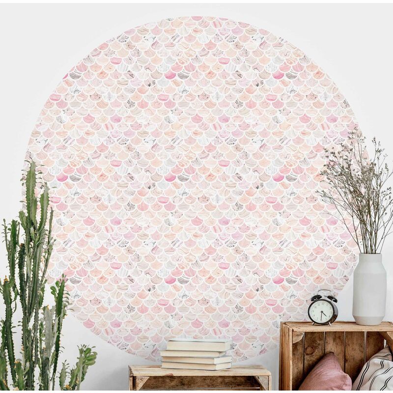 

Papel pintado redondo autoadhesivo - Marble Pattern Rosé Dimensión LxA: 175cm x 175cm