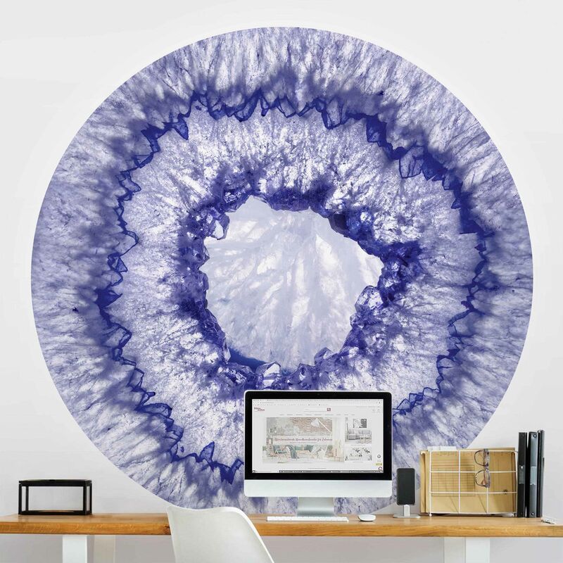 

Papel pintado redondo autoadhesivo - Blue Purple Crystal Dimensión LxA: 175cm x 175cm
