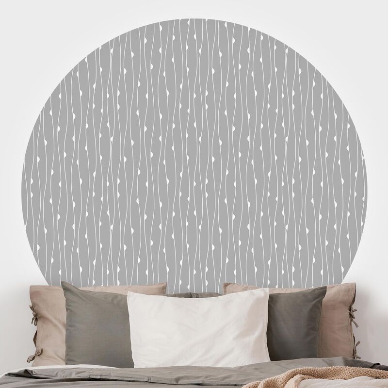 

Papel pintado redondo autoadhesivo - Natural Pattern With Semicircles In Front Of Gray Dimensión LxA: 50cm x 50cm